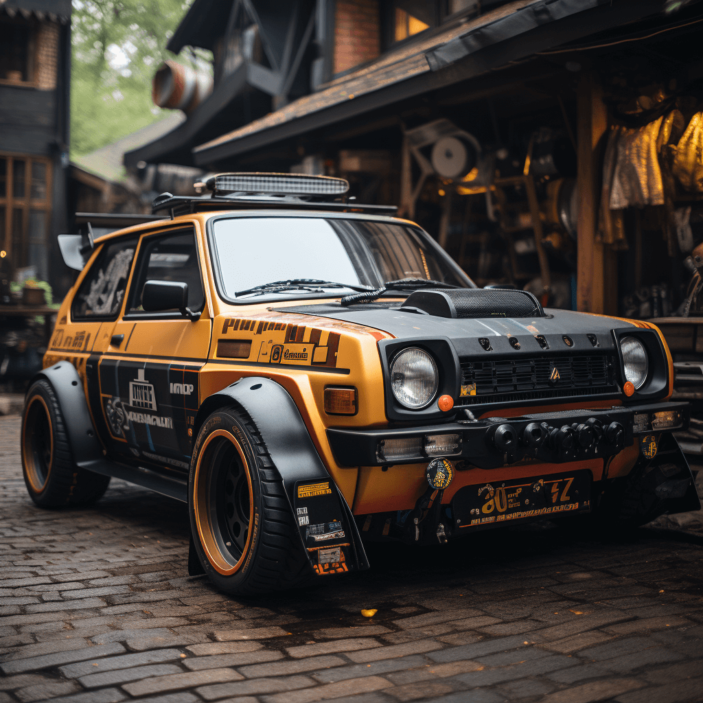 Modified-Maruti-800-car-in-yellow-and-black-color